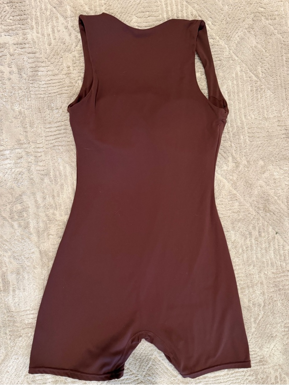 Brown Square-Neck Short Sleeve Romper Jumpsuit - Picture 8 of 8